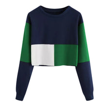 Load image into Gallery viewer, Double Color Patchwork Ladies Sweatshirt with casual Long Sleeve