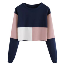 Load image into Gallery viewer, Double Color Patchwork Ladies Sweatshirt with casual Long Sleeve