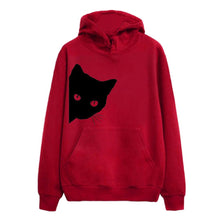 Load image into Gallery viewer, Regular Sweatshirt Hide Cat Long Sleeve Drawstring Hoodie