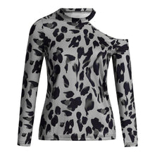Load image into Gallery viewer, Stylish One Shoulder Cut Leopard print Sexy Women shirt