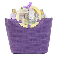 Load image into Gallery viewer, Amazon.com : Spa Luxetique Lavender Spa Gift Baskets for Women, Premium 10pc Gift Baskets, Best Holiday Gift Set for Women - Deluxe Spa Tote Bag with Wooden Handle, Bath Salt, Hand Soap/Cream, Shower Gel and Moe! : Beauty
