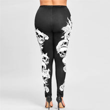 Load image into Gallery viewer, Women Skull Printed Leggings Ankle-Length High Waist Thin Stretchy Leggings