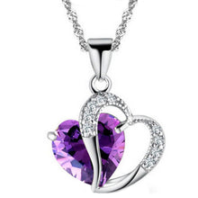 Load image into Gallery viewer, Fashion Heart Crystal Romantic Silver Chain  Aluminium Alloy Necklace Jewelry for women