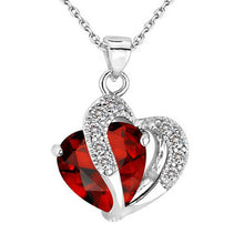 Load image into Gallery viewer, Fashion Heart Crystal Romantic Silver Chain  Aluminium Alloy Necklace Jewelry for women