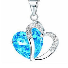 Load image into Gallery viewer, Fashion Heart Crystal Romantic Silver Chain  Aluminium Alloy Necklace Jewelry for women