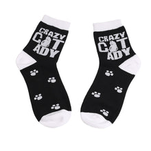 Load image into Gallery viewer, Fashion Cat Paw Print Letter Print Unisex Funny Socks