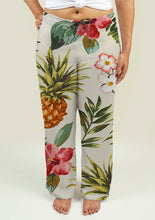 Load image into Gallery viewer, Ladies Pajama Pants with Tropical flowers with pineapple