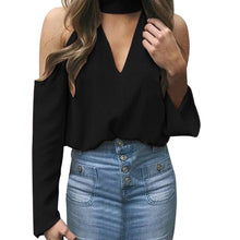 Load image into Gallery viewer, Women Full Regular Sleeve Polyester Long Length V-Neck Solid Pattern Casual Fashion Tee Shirt