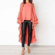 Load image into Gallery viewer, Women Irregular Stylish Long Sleeves Back Large Length Top