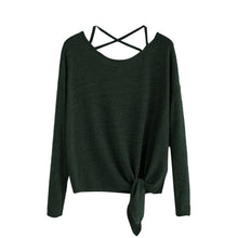 Load image into Gallery viewer, Women Daily Casual Long Sleeve Waist Tied Fashion Crop Top