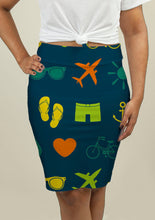 Load image into Gallery viewer, Pencil Skirt with Summer Theme
