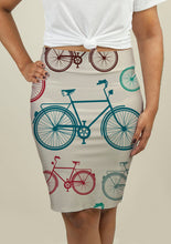 Load image into Gallery viewer, Pencil Skirt with Vintage Bicycles