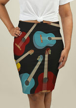 Load image into Gallery viewer, Pencil Skirt with Guitars
