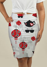 Load image into Gallery viewer, Pencil Skirt with East Tea Time Pattern
