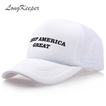 Load image into Gallery viewer, LongKeeper Men Trump Keep America Great Donald Printing Baseball Caps Women Adjustable Black White Red Snapback Hat Wholesale