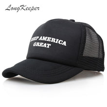 Load image into Gallery viewer, LongKeeper Men Trump Keep America Great Donald Printing Baseball Caps Women Adjustable Black White Red Snapback Hat Wholesale