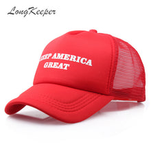 Load image into Gallery viewer, LongKeeper Men Trump Keep America Great Donald Printing Baseball Caps Women Adjustable Black White Red Snapback Hat Wholesale