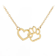 Load image into Gallery viewer, Hollow Pet Paw Footprint Necklaces Cute Animal Dog Cat Love Heart Pendant Necklace For Women Girls Jewelry Necklace