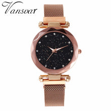 Load image into Gallery viewer, Best Selling Women Mesh Magnet Buckle Starry Sky Watch Casual Luxury Women Geometric Surface Quartz Watches Relogio Feminino