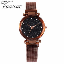 Load image into Gallery viewer, Best Selling Women Mesh Magnet Buckle Starry Sky Watch Casual Luxury Women Geometric Surface Quartz Watches Relogio Feminino