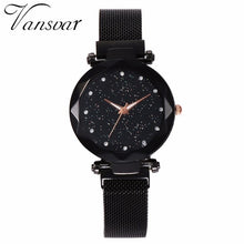 Load image into Gallery viewer, Best Selling Women Mesh Magnet Buckle Starry Sky Watch Casual Luxury Women Geometric Surface Quartz Watches Relogio Feminino