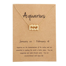 Load image into Gallery viewer, 12 Constellation Pendant Necklace Zodiac Sign Necklace Birthday Gifts Message Card for Women Girl