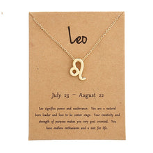 Load image into Gallery viewer, 12 Constellation Pendant Necklace Zodiac Sign Necklace Birthday Gifts Message Card for Women Girl