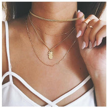 Load image into Gallery viewer, Bls-miracle Bohemian Multi layer Pendant Necklaces For Women Fashion Golden Geometric Charm Chains Necklace Jewelry Wholesale