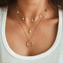 Load image into Gallery viewer, Bls-miracle Bohemian Multi layer Pendant Necklaces For Women Fashion Golden Geometric Charm Chains Necklace Jewelry Wholesale