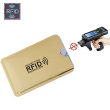Load image into Gallery viewer, Anti Rfid Wallet Blocking Reader Lock Bank Card Holder Id Bank Card Case Protection Metal Credit NFC Holder Aluminium 6*9.3cm