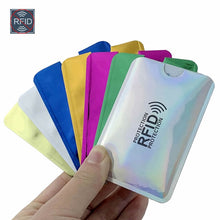 Load image into Gallery viewer, Anti Rfid Wallet Blocking Reader Lock Bank Card Holder Id Bank Card Case Protection Metal Credit NFC Holder Aluminium 6*9.3cm
