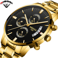 Load image into Gallery viewer, 2019 NIBOSI Gold Quartz Watch Top Brand Luxury Men Watches Fashion Man Wristwatches Stainless Steel Relogio Masculino Saatler