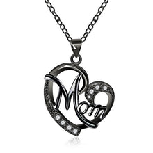 Load image into Gallery viewer, HUITAN Fashion Letter MOM Heart Shape Inlaid Crystal Pendant Necklace Mother's Day Gift High Quality Jewelry Wholesale Lots Bulk