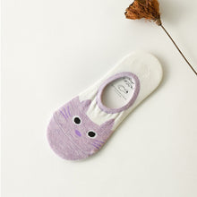 Load image into Gallery viewer, 5 Pairs/lot Women Socks Candy Color Small Animal Cartoon Pattern Boat Sock for Summer Breathable Casual Girls Funny Fashion