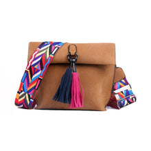 Load image into Gallery viewer, EXCELSIOR Hot Selling Women's Bags Quality Scrub PU Crossbody Bag Stylish Women's Bag Tassel Shoulder Bags with Colorful Strap