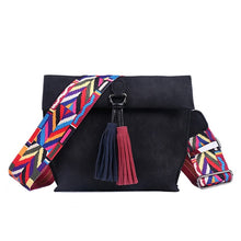 Load image into Gallery viewer, EXCELSIOR Hot Selling Women's Bags Quality Scrub PU Crossbody Bag Stylish Women's Bag Tassel Shoulder Bags with Colorful Strap