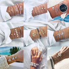 Load image into Gallery viewer, IPARAM Bohemian Shell Map Turtle Bracelet Set 2019 Retro Geometric Statement Female Glamour Fashion Jewelry Jewelry Gift