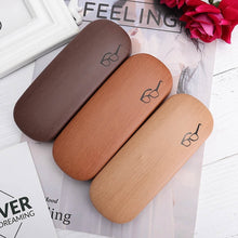 Load image into Gallery viewer, High Quality Wood Grain Hard Kit Holder Metal Reading Glasses Case for Men and Women PU Leather Eyeglass Box