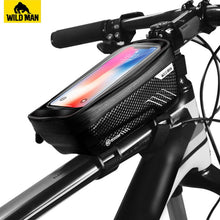 Load image into Gallery viewer, WILD MAN Mountain Bike Bag Rainproof Waterproof Mtb Front Bag 6.2inch Mobile Phone Case Bicycle Top Tube Bag Cycling Accessories