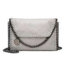 Load image into Gallery viewer, Shaded Leather Pattern Thread Stitching turnlock Crossbody Bag with Chain