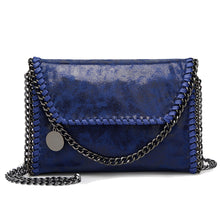 Load image into Gallery viewer, Shaded Leather Pattern Thread Stitching turnlock Crossbody Bag with Chain