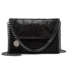 Load image into Gallery viewer, Shaded Leather Pattern Thread Stitching turnlock Crossbody Bag with Chain