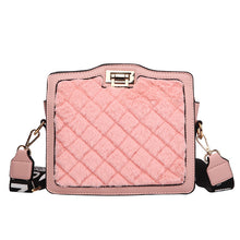 Load image into Gallery viewer, Faux Fur Square Pattern Zipper Women Crossbody Bags
