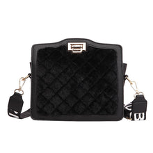 Load image into Gallery viewer, Faux Fur Square Pattern Zipper Women Crossbody Bags