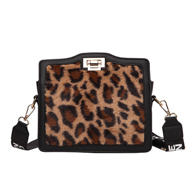 Faux Fur Square Pattern Zipper Women Crossbody Bags