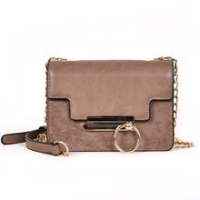 Load image into Gallery viewer, Fashion Synthetic Leather Solid surface Step Design Women Bag with hanging Chain