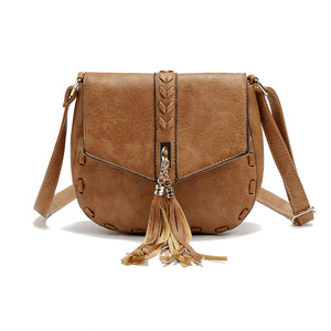New model Soft Leather Tassels Crossbody Bag for Women