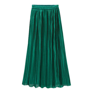 Hot Autumn Wear Ankle Length Pleated Women Skirt