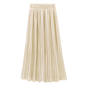 Hot Autumn Wear Ankle Length Pleated Women Skirt