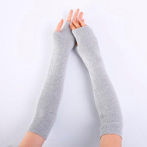 High quality Wool Knitted Long Fingerless Women Gloves